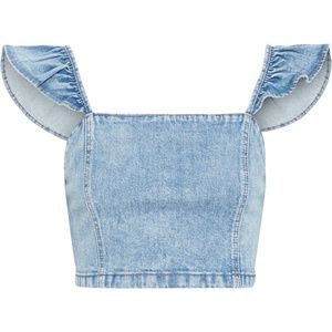 NWT Alice + Olivia Denim Crop Top - 12